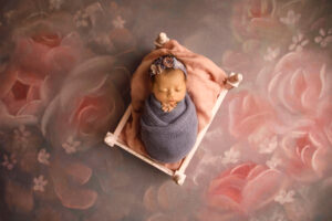 baby on a crib newborn photography
