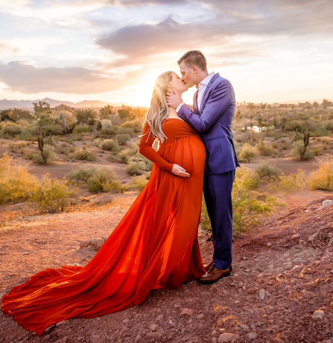 Phoenix Arizona Maternity Photography-sunset-desert-session